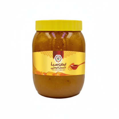 Clear honey jar product image